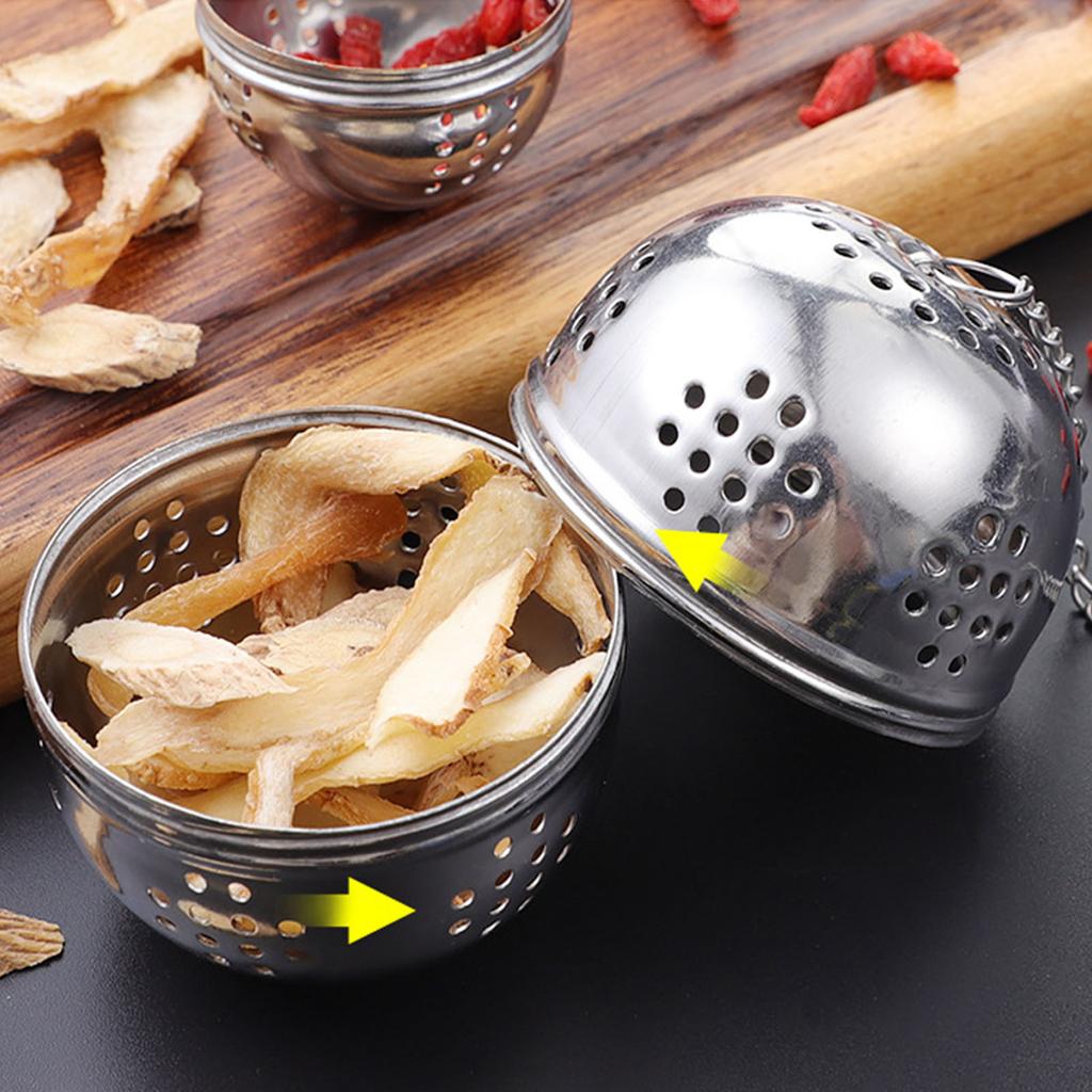 Tea Ball Loose Leaf Spice Strainer Spice Mesh Sieve Stainless Steel Tea Infuser with Rope Chain Kitchen Accessories