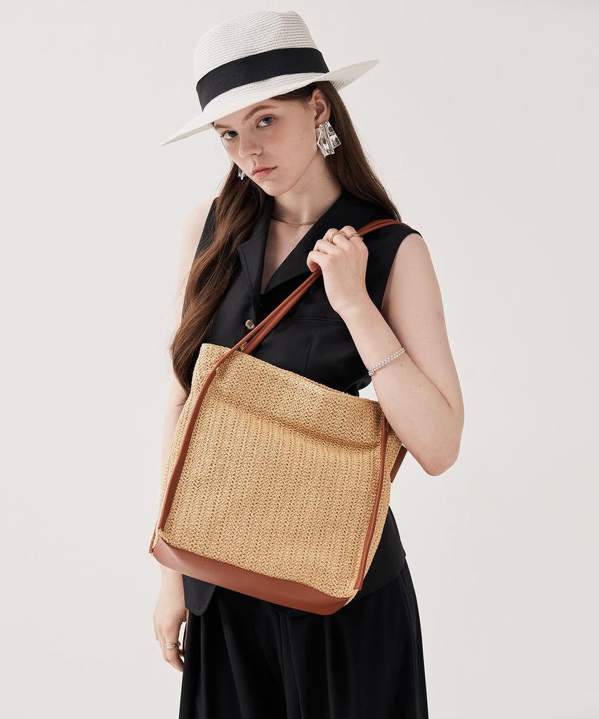 Jina In Ny Mykonos Shoulder Bag [Beige Combo]