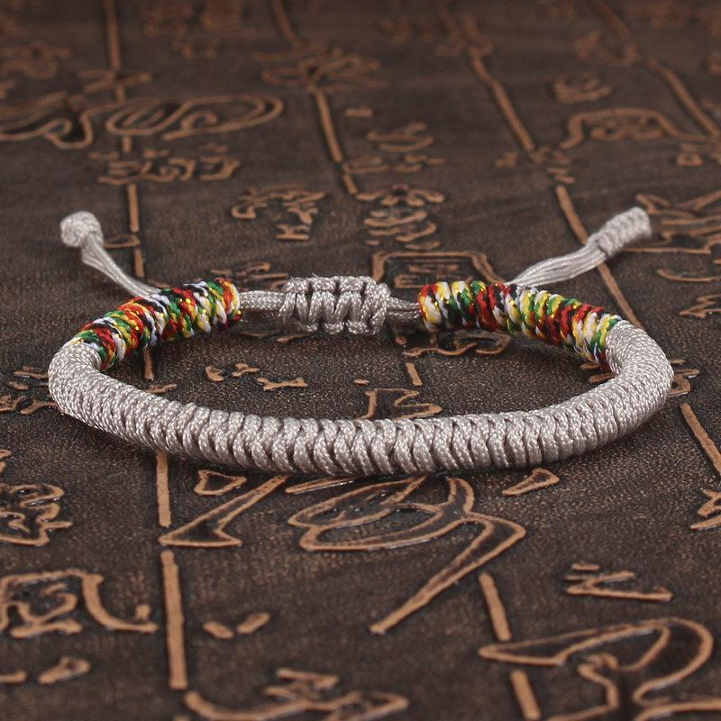 Tibetan Buddhist Lucky Bracelet Unisex Braid Red Thread Rope Adjustable King Kong Knot Bracelets for Womern Men Bangles Jewelry