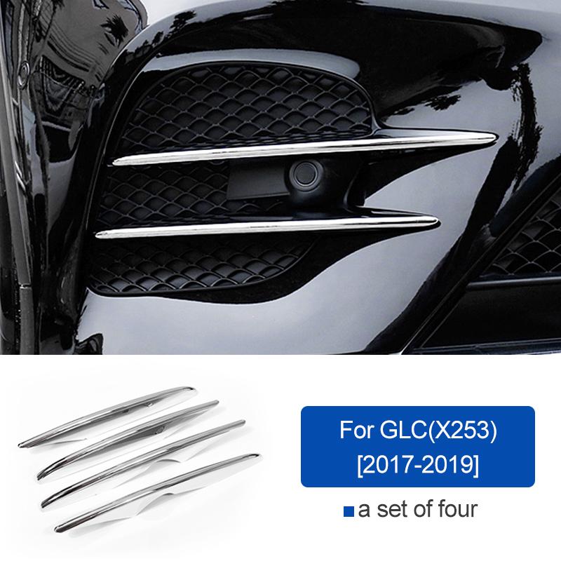 Cubierta ABS Plateada para Faros Antiniebla para Mercedes Benz Clase C W205 Clase E W213 GLC X253 2016-2025 Rejilla Parachoques Delantero Spoiler Accesorios