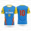 2026  Dr Congo National Flag Print Men's Women's Short Sleeve T-shirt 3D Print Tees Outdoor Soccer Jersey Sports Casual Tops