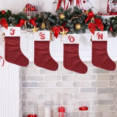 Large Red Christmas Stockings - Festive Ornaments & Gift Bags for Kids