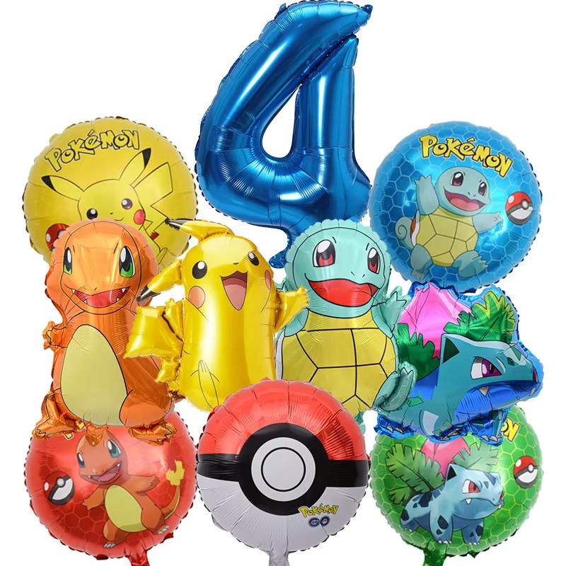 Balloon Monster Set Birthday Party Decoration Aluminum Film Balloon Vibrant Multi-Colored Balloon Pikachu Children'S Party Supplies
