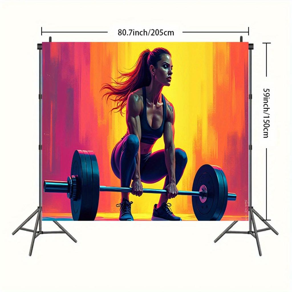 Vivid Gym Oversized Backdrop Banner - For Fitness Enthusiasts For Living Room Bedroom Office Decor Party - For Indoor Birthday Anniversary
