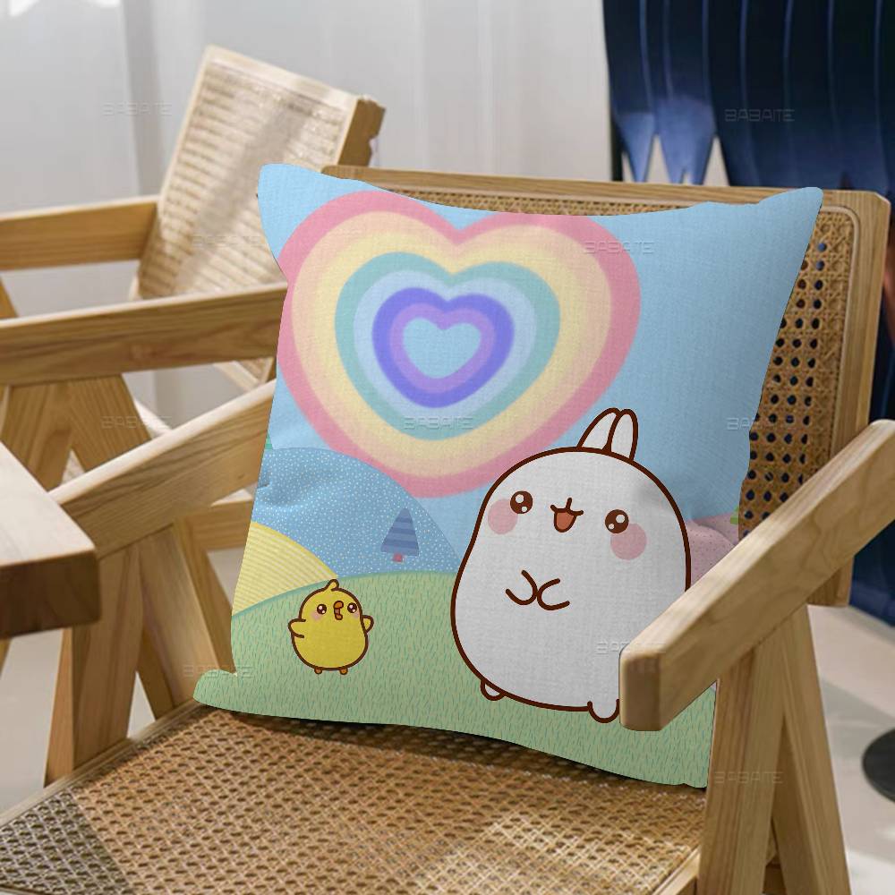 Anime Cute M-Molang Maple Design Cushion Cover Happy Autumn Harvest decor Holiday Decorati Pillow Cover