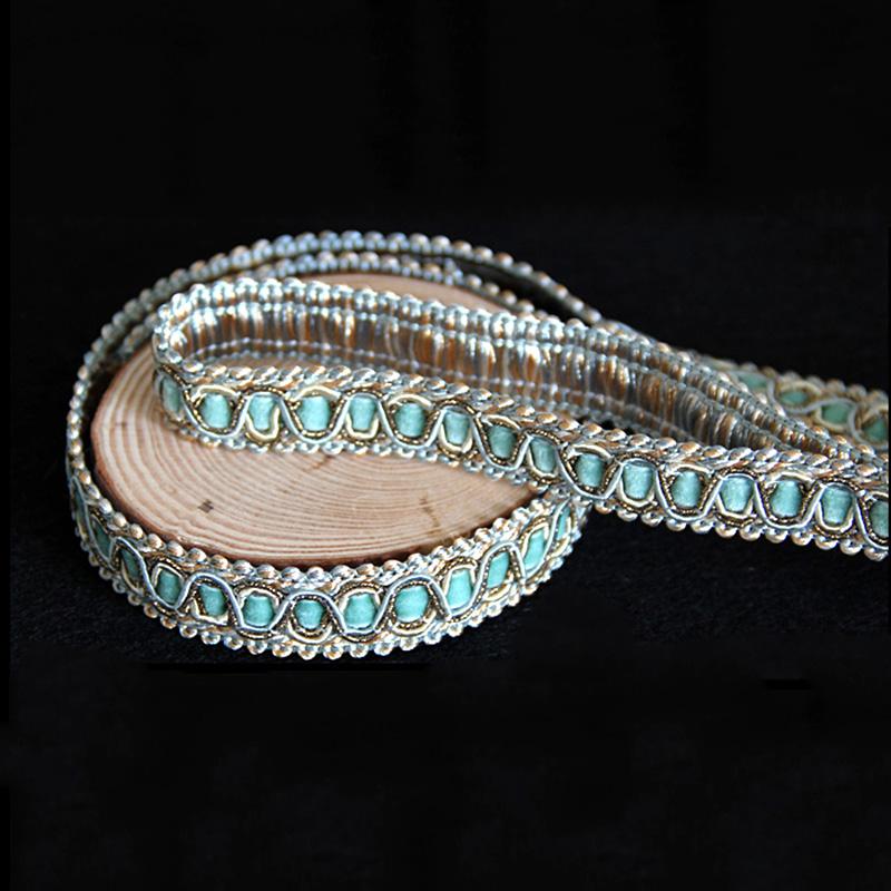 

6 м/лот, высокое качество, новейшая золотая кружевная ткань, аппликация, кружевная бейка, гипюровые кружева, лента для шитья, отделка для одежды Dantel Aplike 6m синий