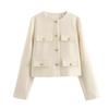 2024 Autumn Women's Pocket Crew Neck Fashion Coat