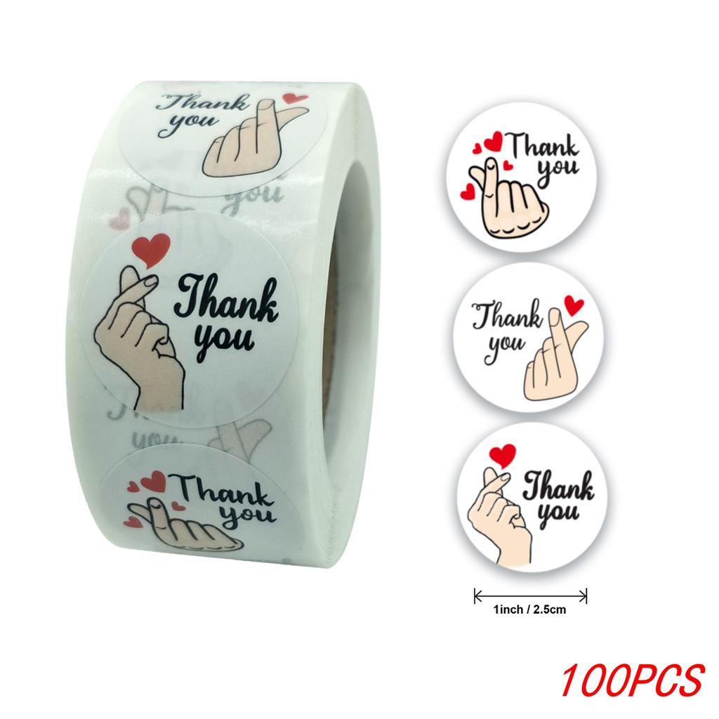 100-500Pcs 1Inch/2.5CM Golden Thank You Stickers For Gift Card Box Package Party Wrapping Decorate Baking Food Small Business