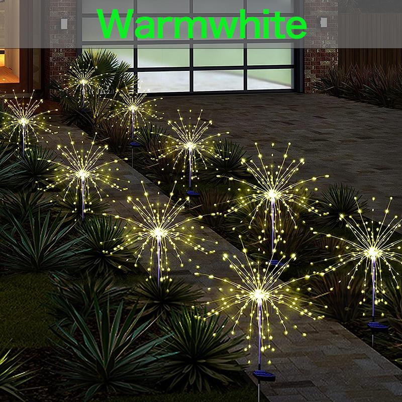 1 Pack Solar Fireworks Lights Outdoor,Holiday Lighting Firework Lights For Garden Patio,Halloween,Christmas,Wedding,Wall Decor