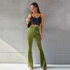 Nové stylové kalhoty pro ženy Slim Fit Vintage Fashion Flare Kalhoty s vysokým pasem Elastické kalhoty