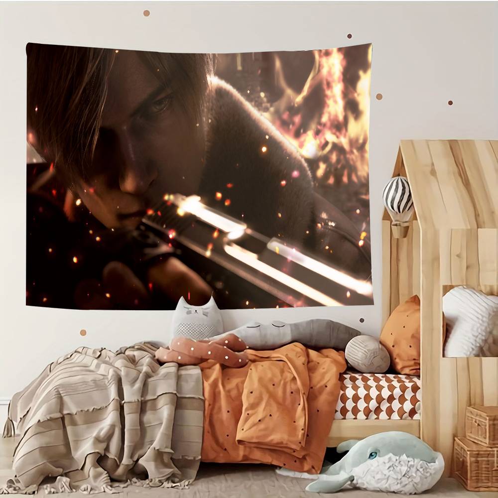 RResident Leon Kennedy Evil Tapestry Customizable Tapestries Of Various Styleswall Hangings Celebrity Printing Wall Hangings