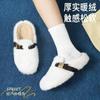 Retro light mouth suede fluffy shoes women's autumn new fashion outer wear bag head and one foot fluffy shoes