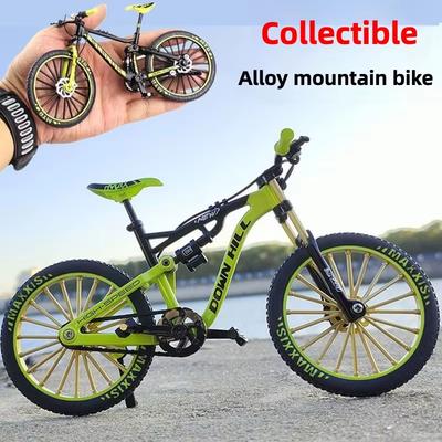 1:10 Mini Alloy Mountain Bike Model Diecast Metal Finger Racing Bicycle Folded Cycling Ornaments Collection Playthings for Kids Gifts
