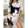 Plus Size, Cat Print Nightgown