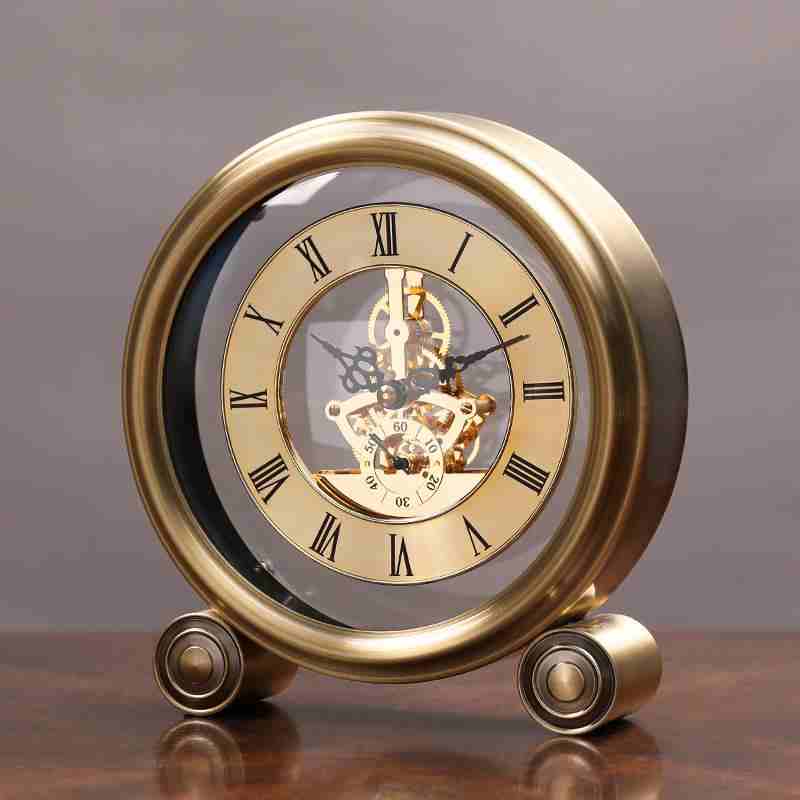 20X19X5.5CM  European Home Creative Mechanical Pendulum Desk Clock Metal Table Sitting Clock for Living Room Enhanced