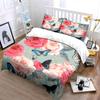 Romantic Butterflies And Roses Bedding Set For Kids Luxury Gift 3Pcs Digital Print Comforter Set Soft Comfortable Breathable