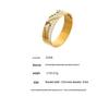 18K Gold Plated Honeycomb Pattern Stainless Steel Wide Bracelet with Zirconia Inlaid - European & American Fashion.