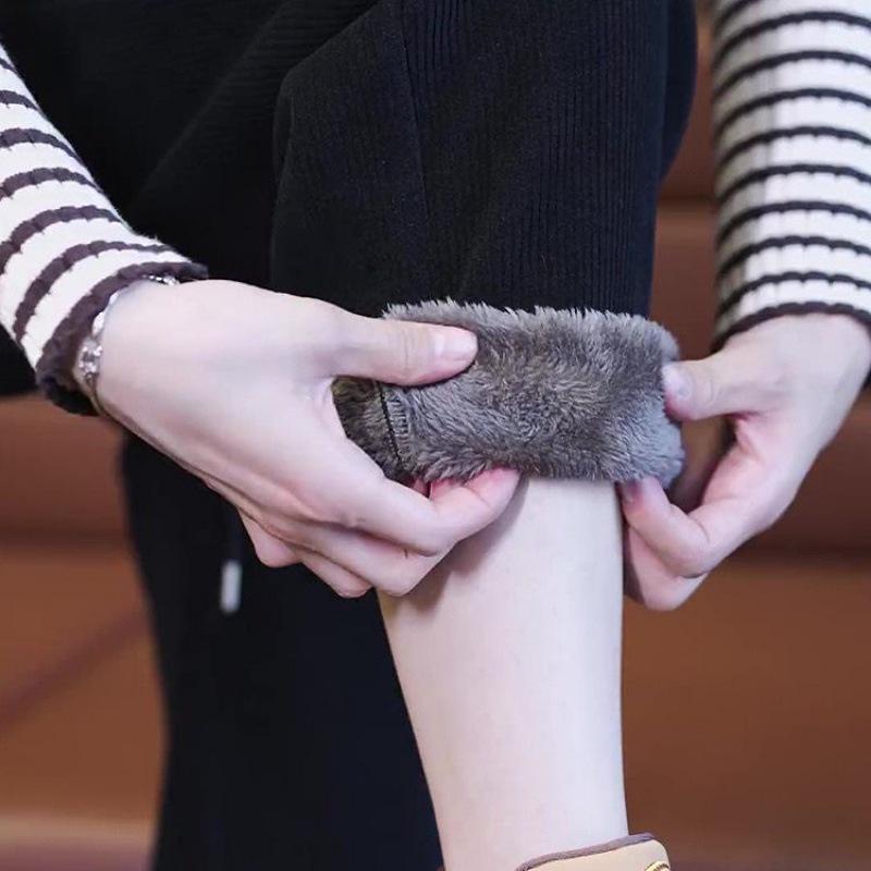 

Зимние утолщенные вельветовые брюки с подкладкой женские свободные брюки галифе женские M чёрный