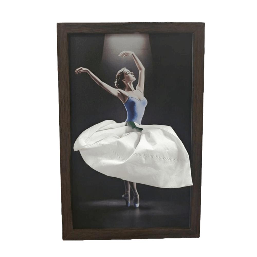 Luxury Art Wooden Tissue Box Elegant Design Napkin Holder Ballet Tissue Box  Desktop Decor