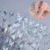 Iridescent Watercolor 3D Butterfly Nail Stickers
