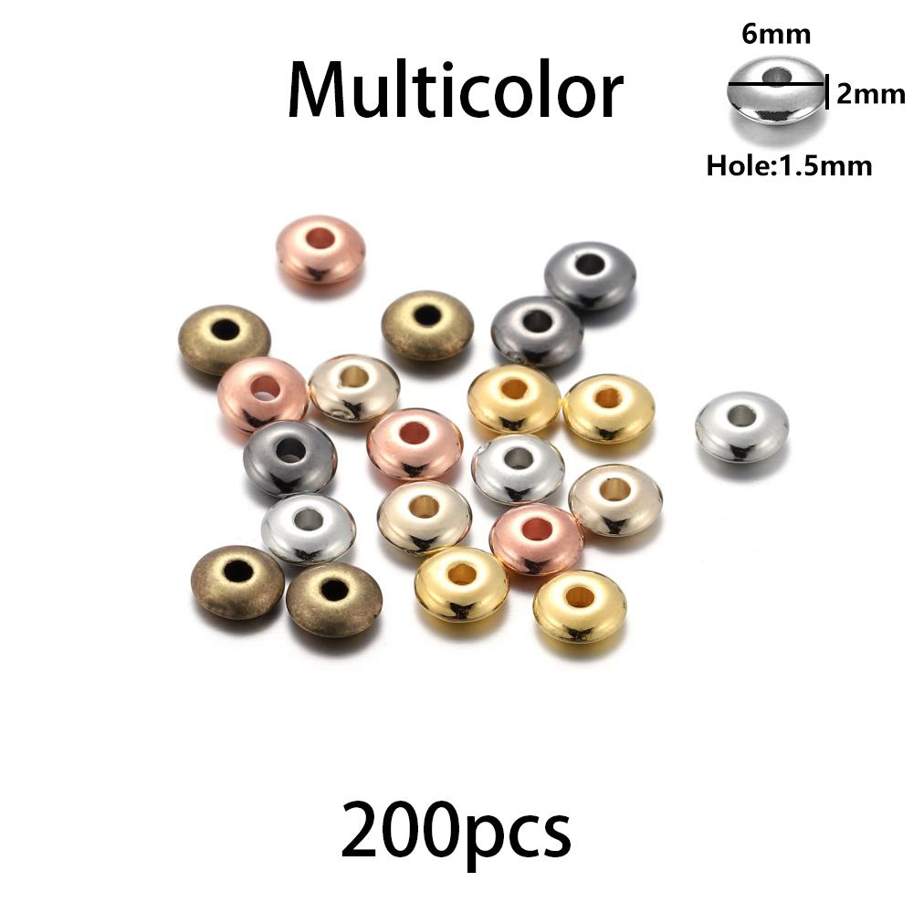 200-400Pcs CCB Multiple Styles Charm Spacer Beads Wheel Bead Flat Round Loose Beads For DIY Jewelry Making Supplies Accessories