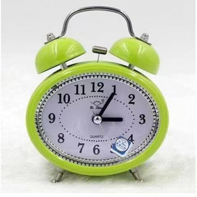 Student Metal Ringing Alarm Clock Creative Children Learning Silent Night Lights Fashionable Classic Loud Bedside Cute Clock Watch
