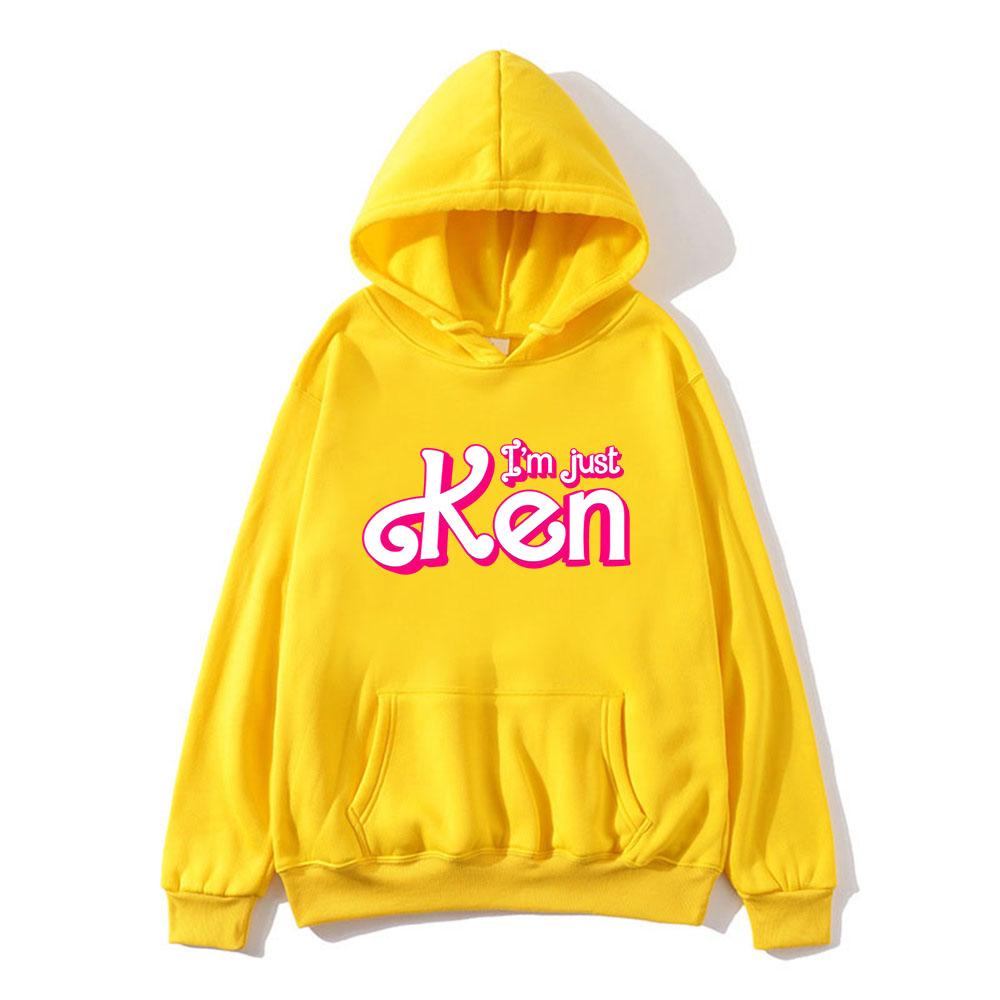 Jsem jen Ken RyanGosling Mikiny s dlouhým rukávem Ležérní jarní mikiny s kapsou Růžový grafický potisk Sudaderas Pánské