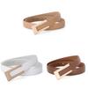 Genuine Leather Womens Fashion Belt With Smooth Buckle For Casual Wear