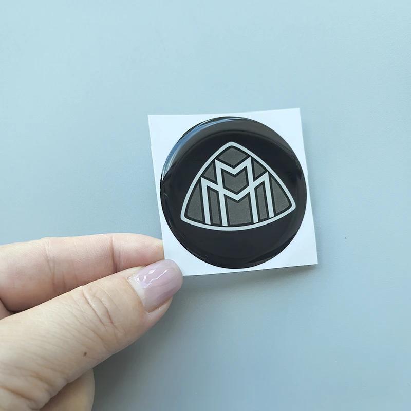 Pegatina para Coche 2025 Para Benz 11mm 14mm 20mm 25mm 30mm 5cm Redonda Cristal Epoxi Emblema de Coche Pegatina para Mercedes Benz Maybach Key Shel