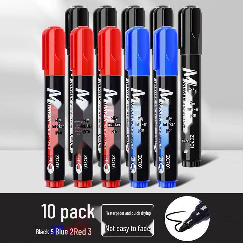 Waterproof Quick-Dry Oil-Based Broad Tip Marking Pen for Express Logistics