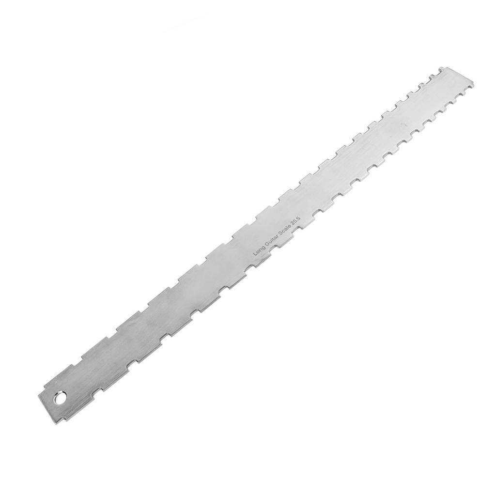 Guitar Ruler Set Stainless Steel High Accuracy Guitar Neck Notched Straight Edge String Action Gauge Ruler Set