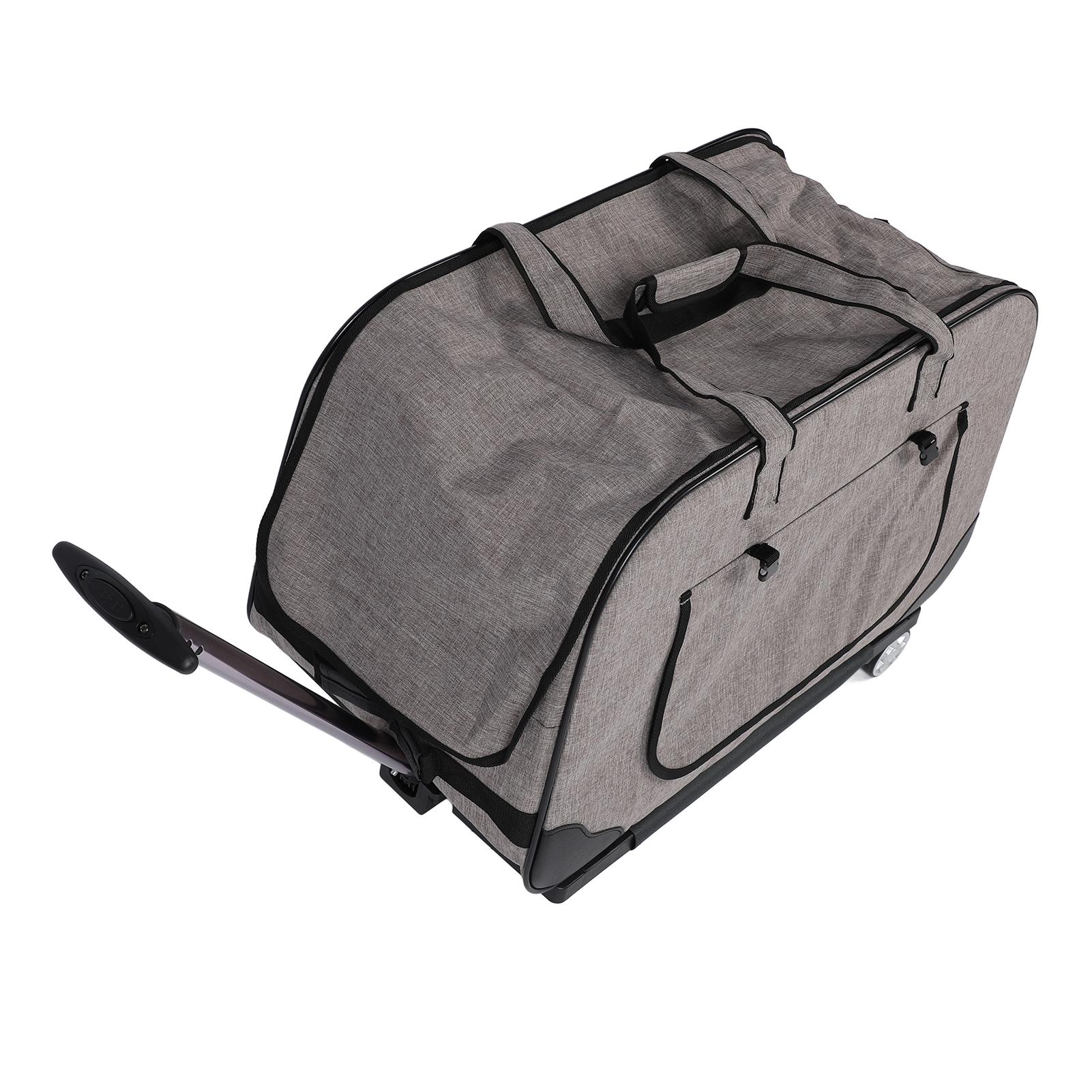 

Rolling Pet Carrier Breathable Mesh Foldable Cat Dog Travel Bag with Detachable Wheels for Within 17.5kg Animals Grey серый