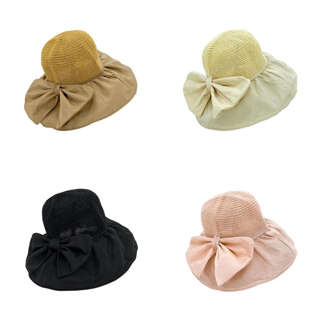 Summer Bowknot Wide Brim Sun Hat With Upf50+ Protection For Womens Outdoor Activities
