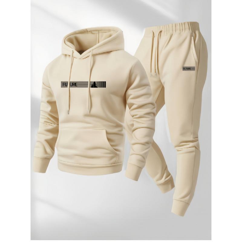 Popular Casual Fashionable Men's Women's Hoodie Set With Printed Drawstring Sports