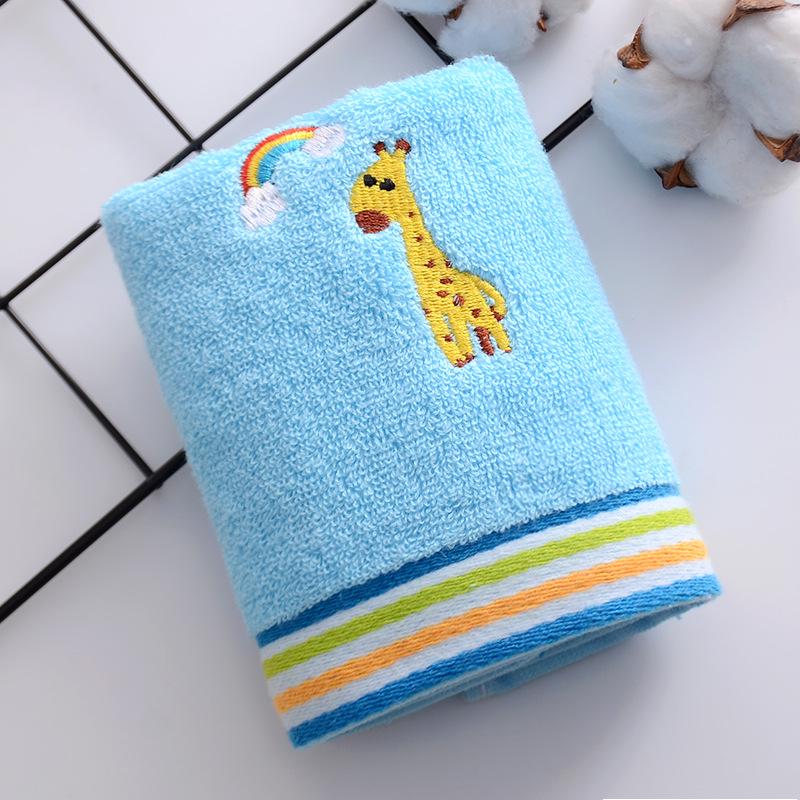 Dětský ručník z čisté bavlny s kreslenou výšivkou - Měkký a savý, Ideální pro domov, školu a školku