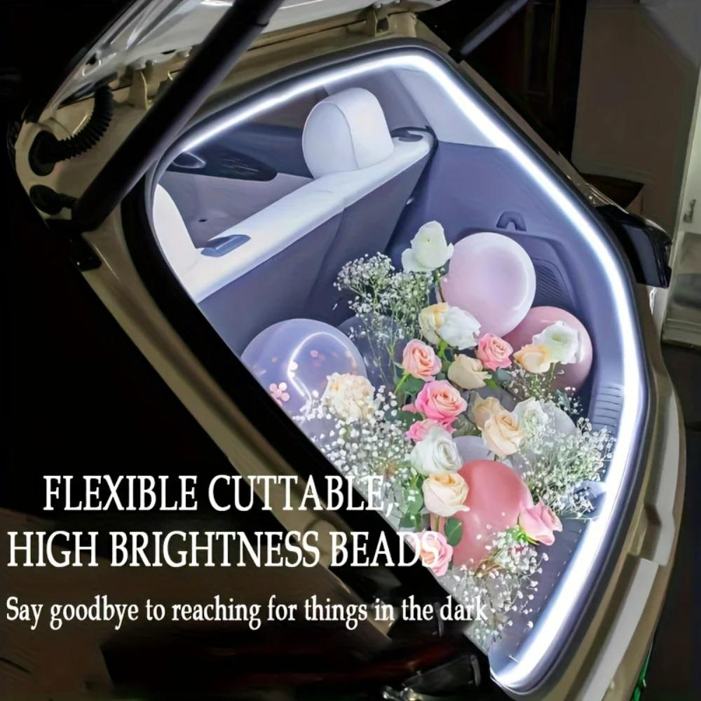 New Car Trunk LED Strip Lights Trunk Lighting Interior Decoration DIY Ambient Light Strips Tailgate Light Strip Auto Accessories