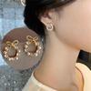 Korean Fashion Crystal Flower Earrings For Women Jewelry Trending New Luxury Women's Zircon Petal Earrings Accessories Gift