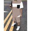 Men's Summer Comfortable Fashionable Creative Stripe 3D Printed 2-piece Set Leisure Sports Style Loose Oversized Breathable Sports Wear