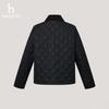 HAZZYS Women's Diamond Quilted Contrast Collar Short Padded Jacket