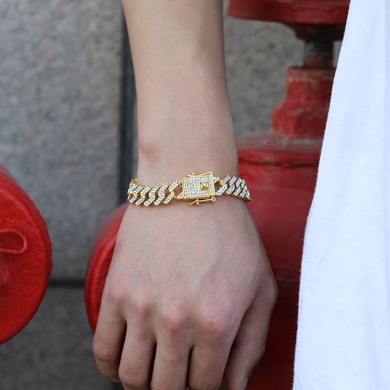 12mm Full Diamond Hip Hop Necklace: Men's Punk Retro Ins Style Exclusive