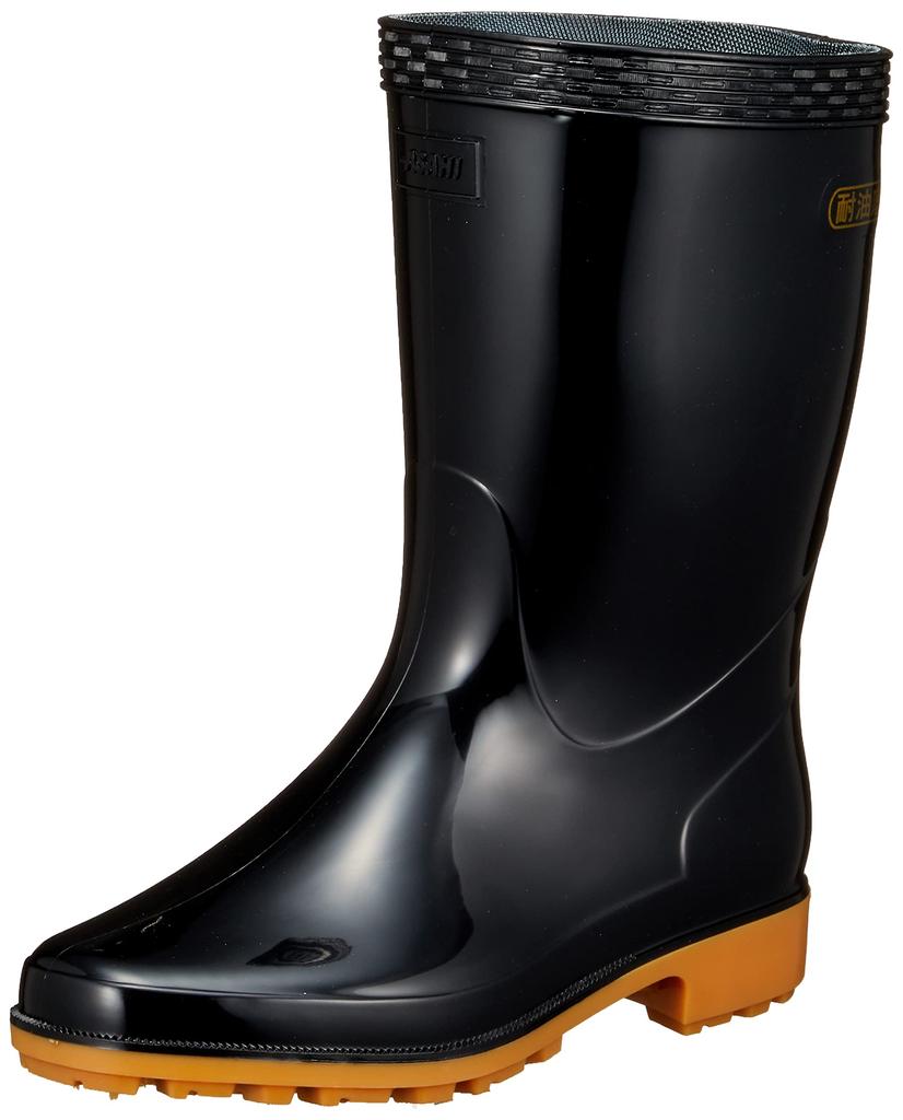Asahi CleanSafe 300 Rain Boots, Oil-Resistant, Work Boots, Made In Japan, Black, Size 29.0 Cm, 2E