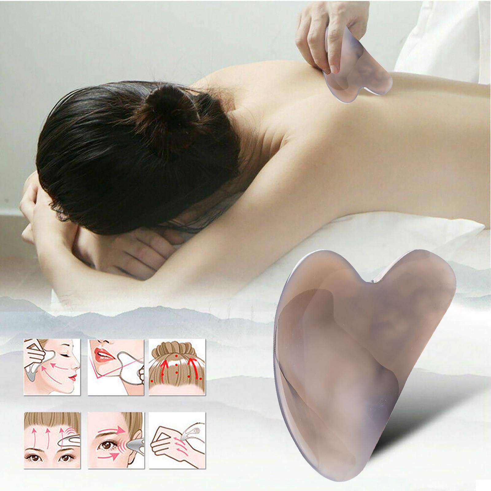 Натуральный розовый кварцевый камень Гуаша, массажер для лица, шеи, тела, Гуаша, доска-массажер