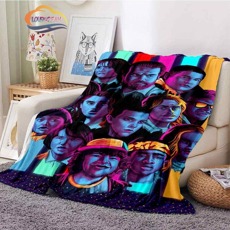Horror Series Stranger Things Series Flannel Blanket Bedroom Sofa Bed Four Seasons Soft Blanket Travel Light Comfortable Blanket
