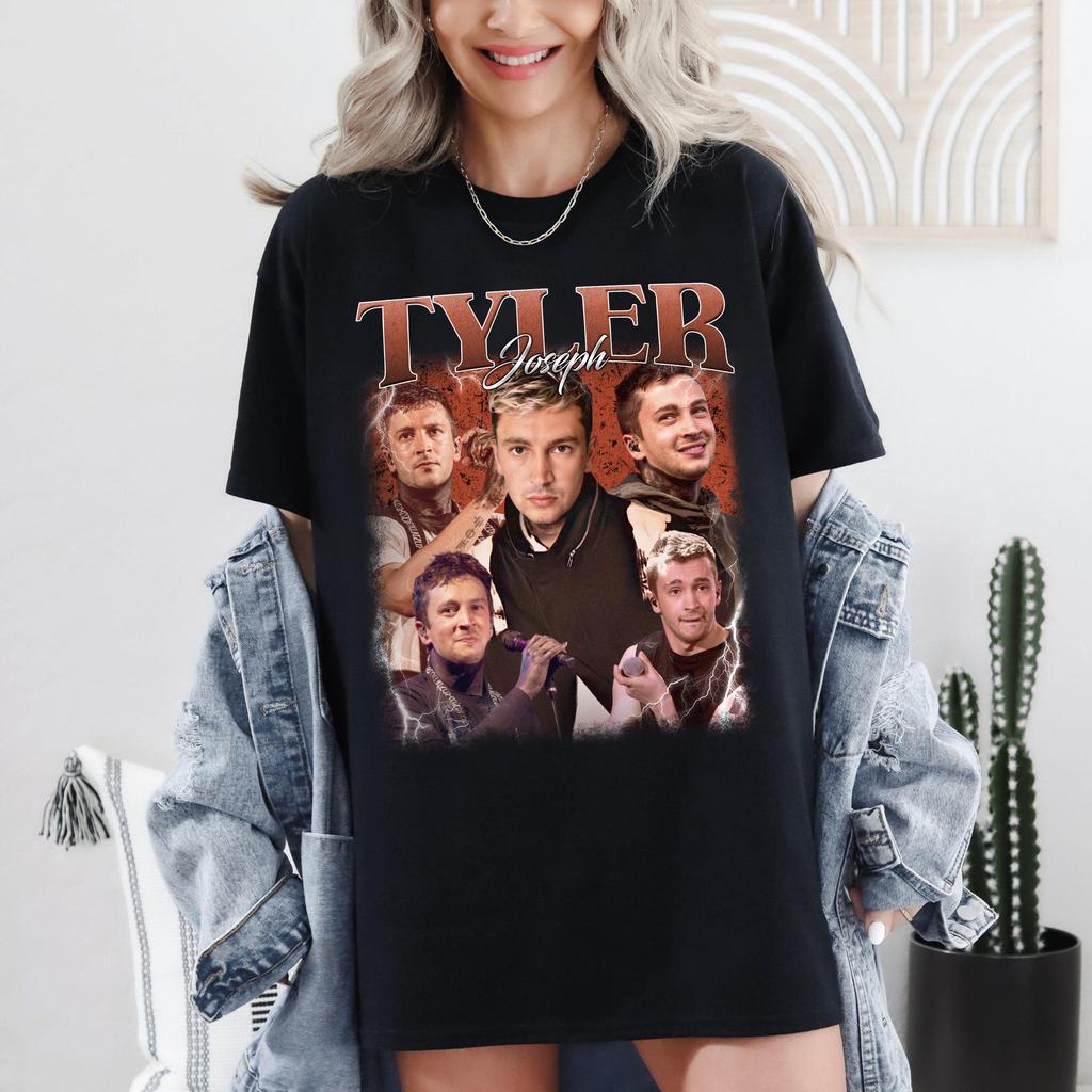 Tyler Joseph Retro Portrait Printed Womens Tshirt Singer Theme Top SpringSummer Pure Cotton Unisex Short Sleeve Tshirt