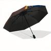 1pc Adorable Lion Simba Automatic Open/CloseUmbrella-CuteUmbrella with Cute Design, Portable 3-Fold Compact Umbrella for Men & Women, Valent