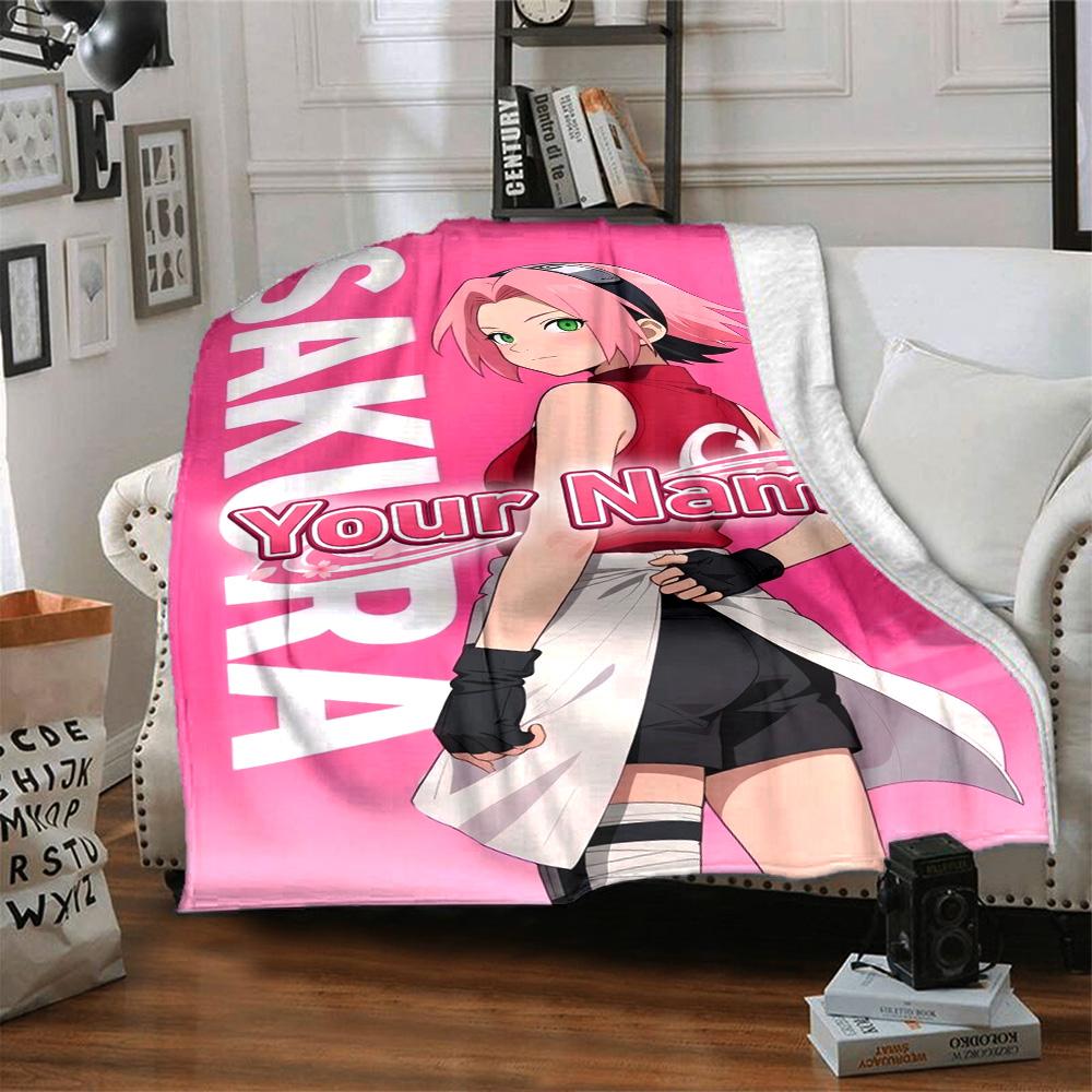 Naruto Character Customize Your Name Blanket Cozy Personalized Blanket Warmthful Decor Suitable for Bed Bedding Chair Office Ideal for All Seasons