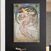 Alphonse Mucha Elegant Women's Oil Painting Wall Art Posters and Printmaking Art Oil Painting Living Room