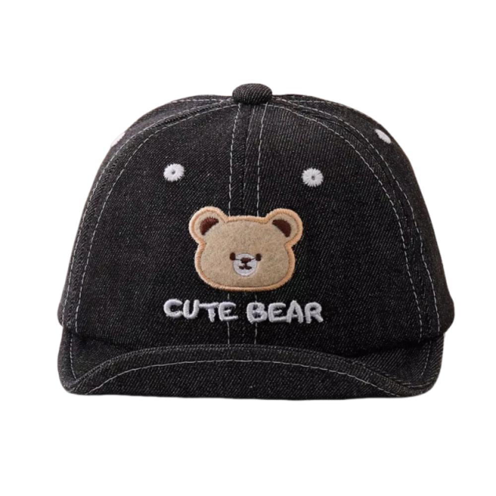Breathable Baby Baseball Hat Cartoon Bear Baby Sun Visor Hat Simple Toddler Peaked Cap  Boys Girls