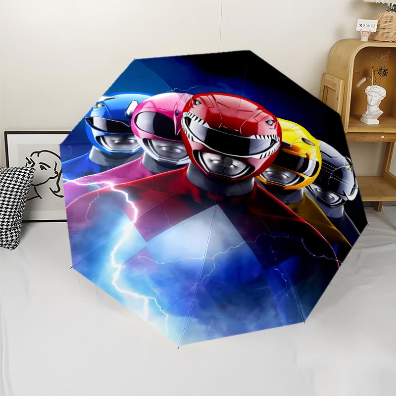 1pc Mighty Morphin Power Rangers2 Umbrella, Sun Protection, And UV Shielding. It Has Eight Sturdy Ribs for Outdoor Use And Perfect Gift