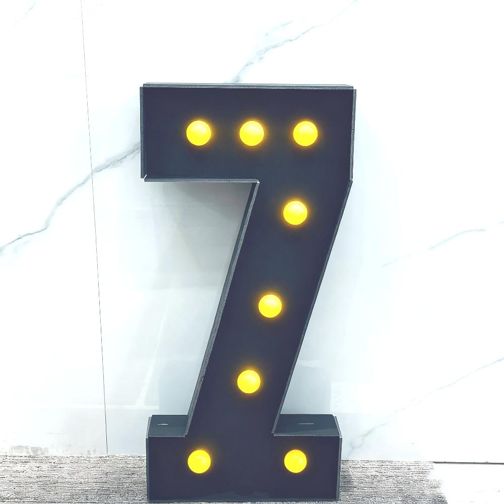 With Yellow Light Black 3FT 91.5cm Marquee Numbers – Fits Birthdays, Anniversaries, Back-to-School & Retirements – Adorn with Balloons/Flowers